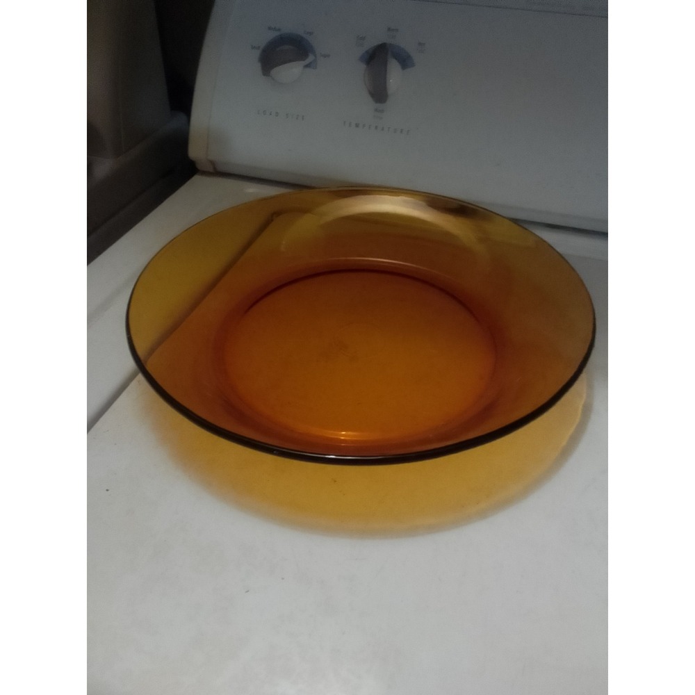 Vintage‎ 1970's Duralex Low Salad Bowl Honey Amber Color 11" X 11" X 3" Deep